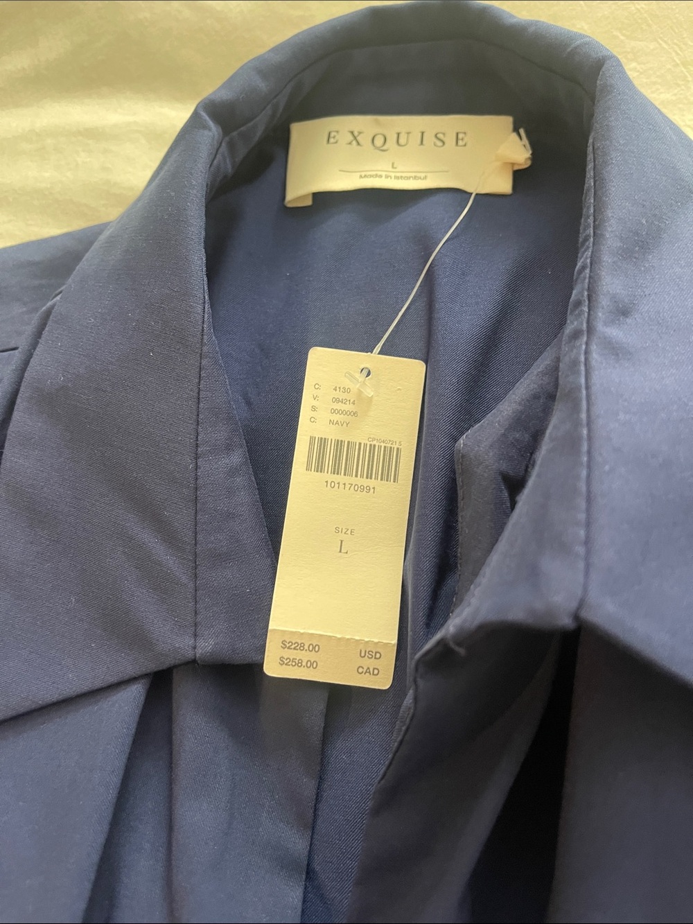 Anthropologie Toby Navy Eyelet Hem Button-Up Dress - Picture 2 of 2